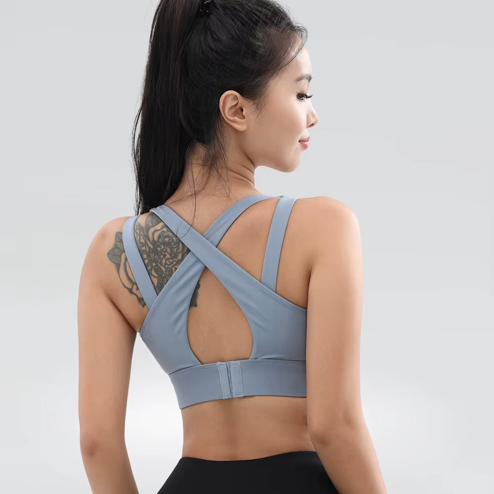 Women Cross Back Sports Bras Fitness Gym Bra Beauty Back Running Workout Tops Breathable