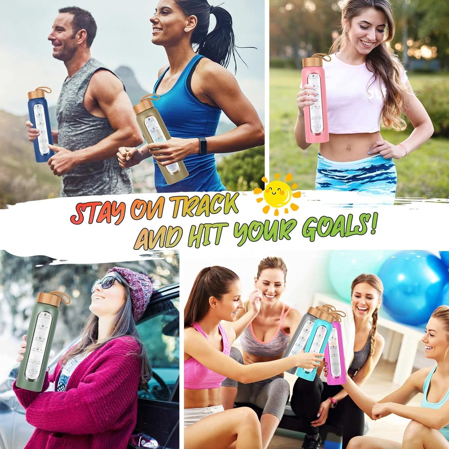 32Oz Sport Borosilicate Glass Water Bottle