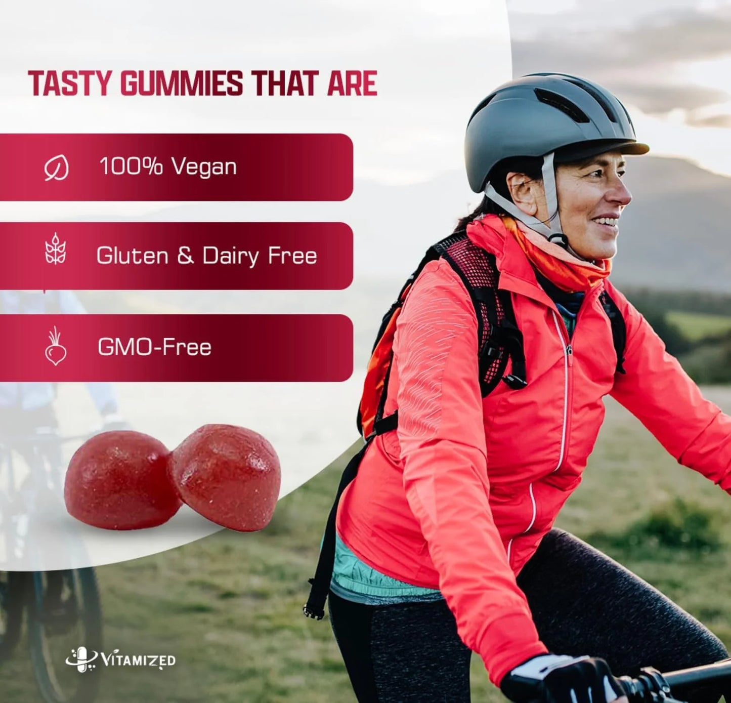 VITAMIZED Beetroot Gummies 1000Mg - Nitric Oxide Supplement