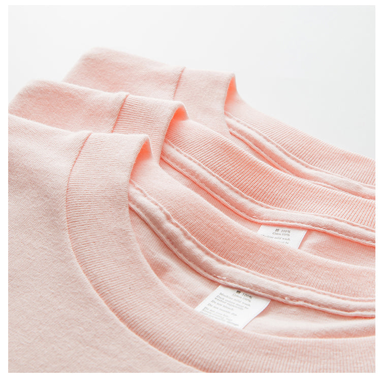 Heavy Weight 250G Thick White round Neck Short Sleeve T-shirt
