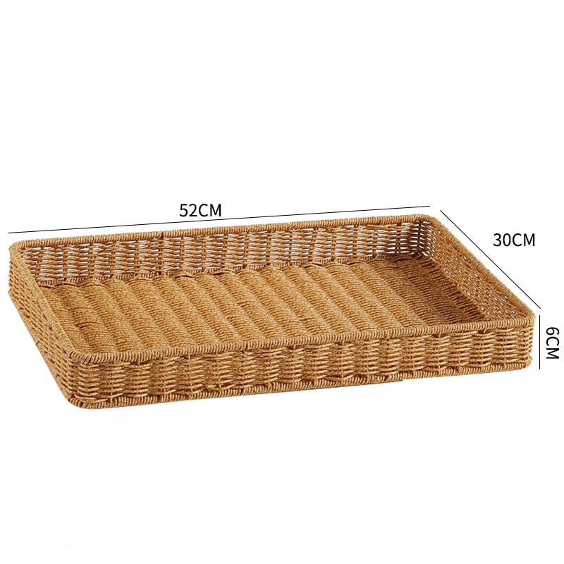 Japanese-Style Imitation Rattan Woven Restaurant Bread Simple Tea Tray