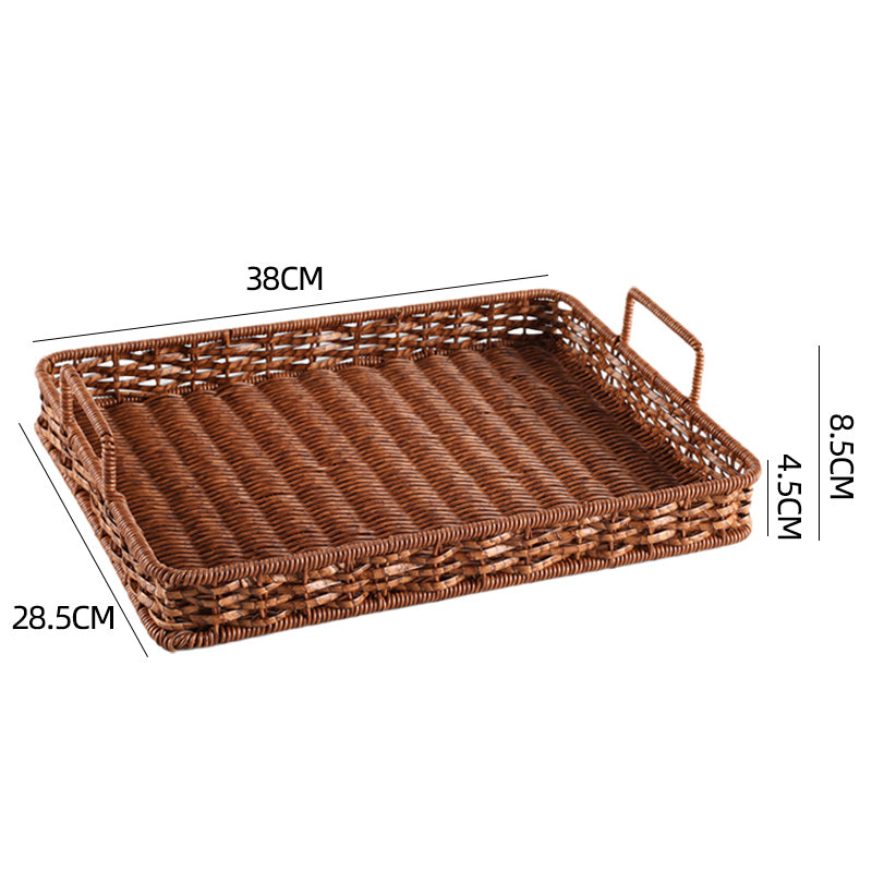 Japanese-Style Imitation Rattan Woven Restaurant Bread Simple Tea Tray