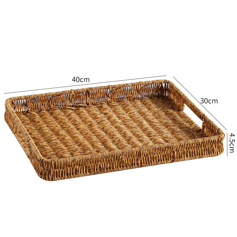 Japanese-Style Imitation Rattan Woven Restaurant Bread Simple Tea Tray