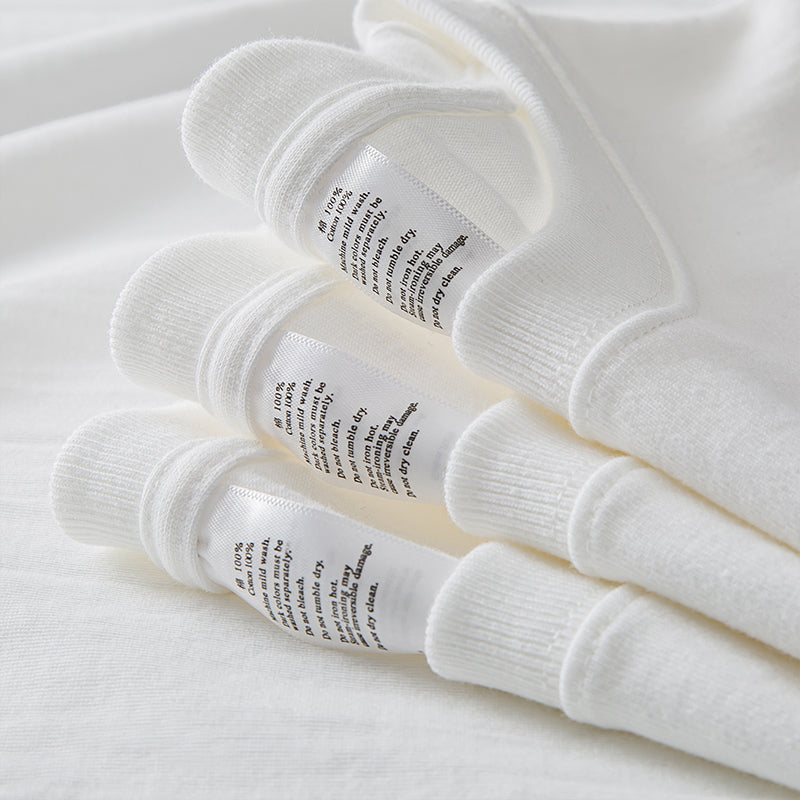 Heavy Weight 250G Thick White round Neck Short Sleeve T-shirt