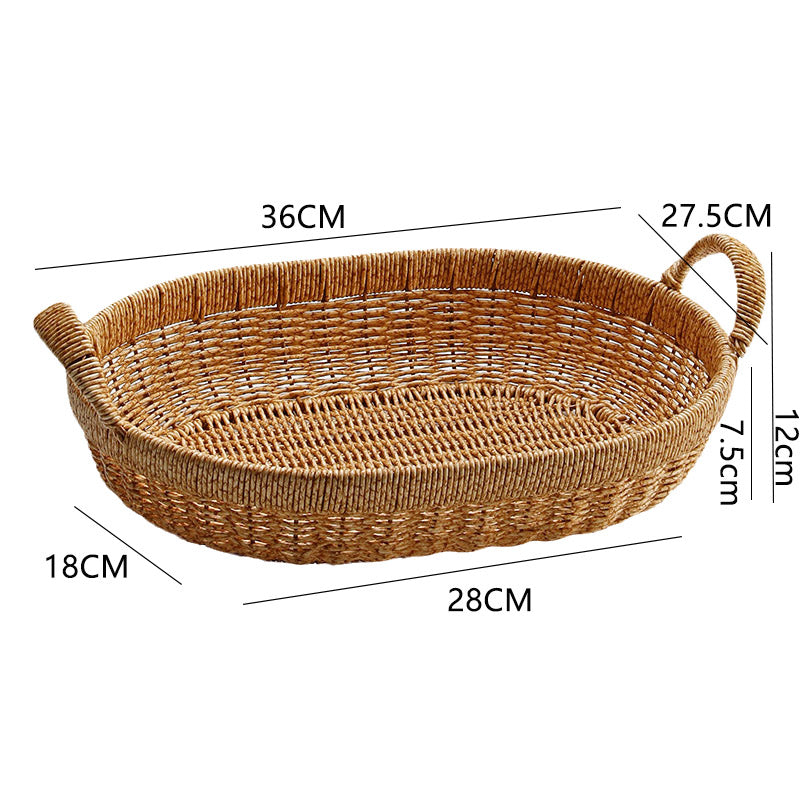 Japanese-Style Imitation Rattan Woven Restaurant Bread Simple Tea Tray
