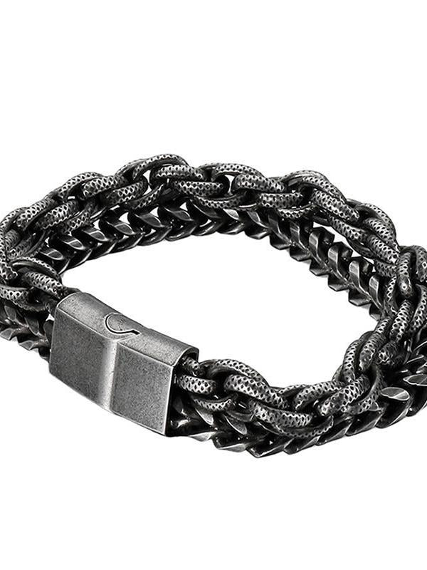 Retro Titanium Steel Double-Layer Men's Bracelet