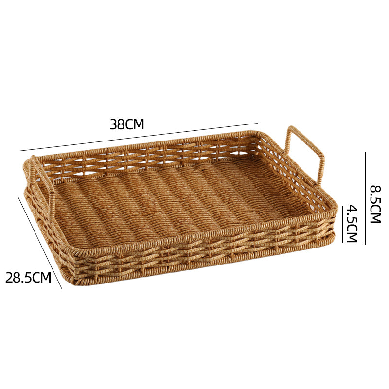 Japanese-Style Imitation Rattan Woven Restaurant Bread Simple Tea Tray