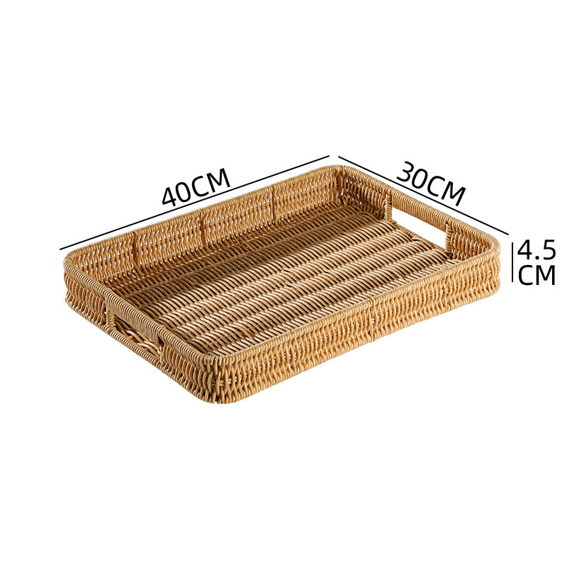 Japanese-Style Imitation Rattan Woven Restaurant Bread Simple Tea Tray