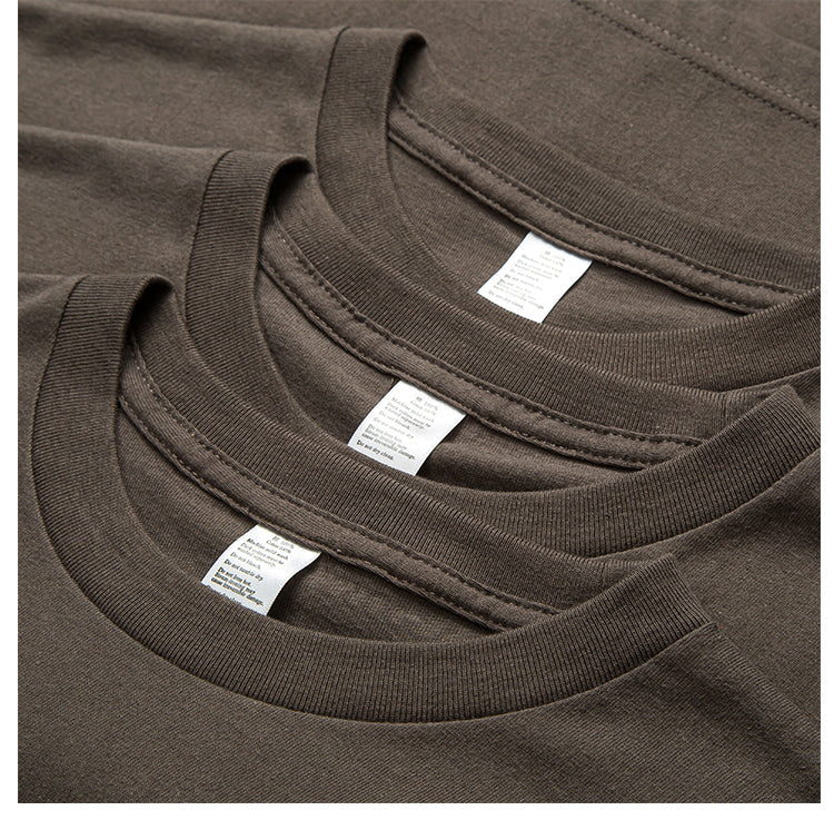 Heavy Weight 250G Thick White round Neck Short Sleeve T-shirt