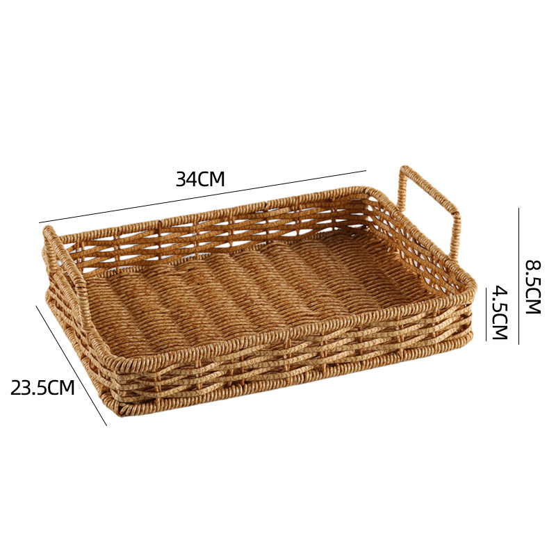 Japanese-Style Imitation Rattan Woven Restaurant Bread Simple Tea Tray