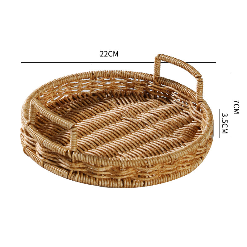 Japanese-Style Imitation Rattan Woven Restaurant Bread Simple Tea Tray