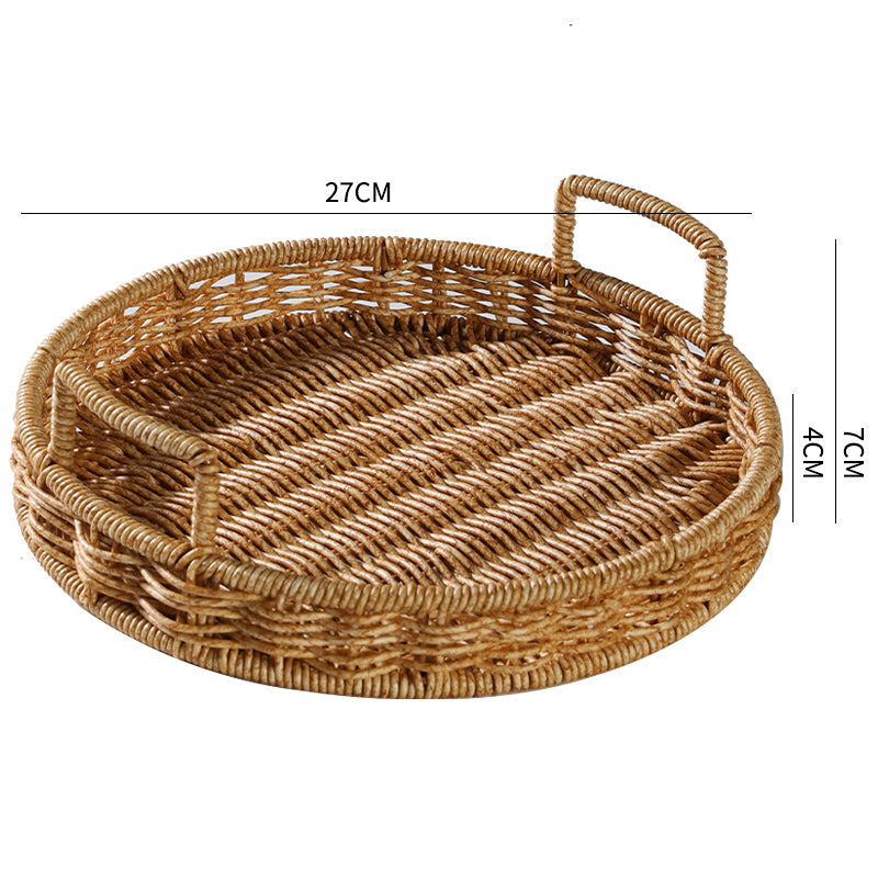 Japanese-Style Imitation Rattan Woven Restaurant Bread Simple Tea Tray
