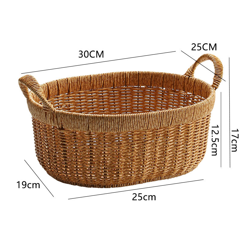 Japanese-Style Imitation Rattan Woven Restaurant Bread Simple Tea Tray