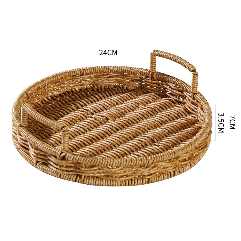 Japanese-Style Imitation Rattan Woven Restaurant Bread Simple Tea Tray