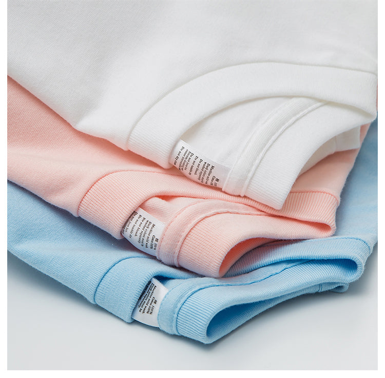 Heavy Weight 250G Thick White round Neck Short Sleeve T-shirt