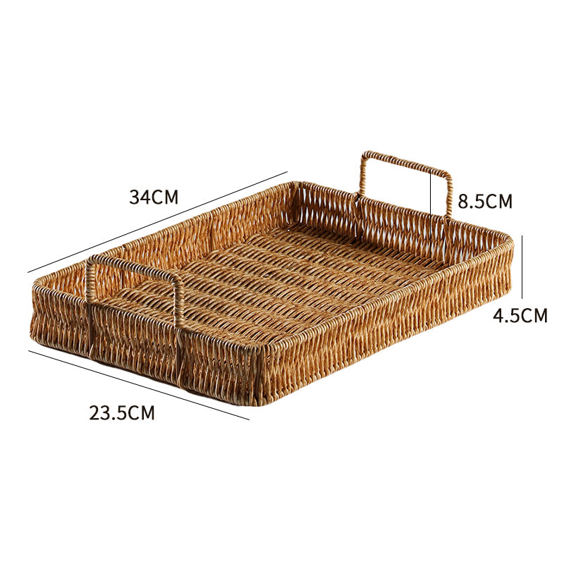 Japanese-Style Imitation Rattan Woven Restaurant Bread Simple Tea Tray