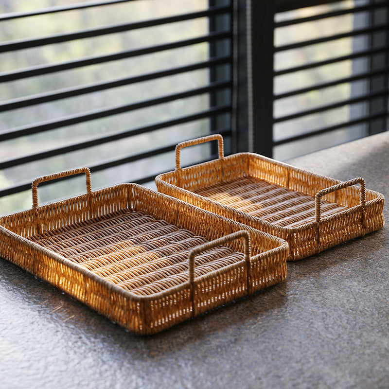 Japanese-Style Imitation Rattan Woven Restaurant Bread Simple Tea Tray