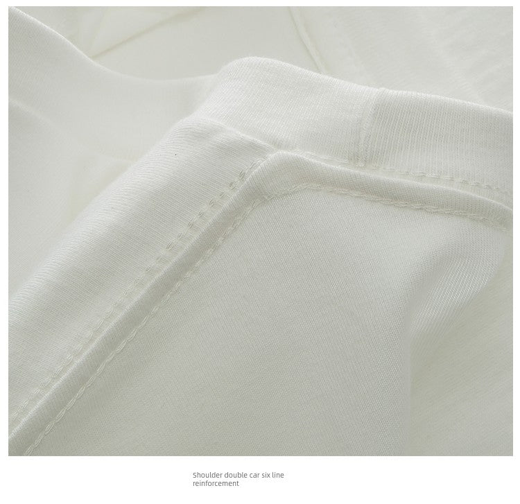 Heavy Weight 250G Thick White round Neck Short Sleeve T-shirt