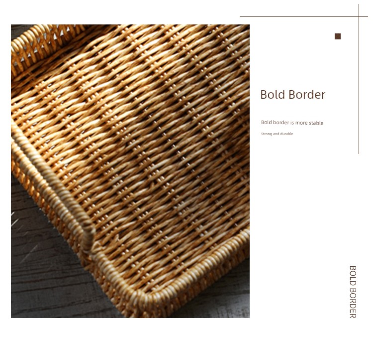 Japanese-Style Imitation Rattan Woven Restaurant Bread Simple Tea Tray
