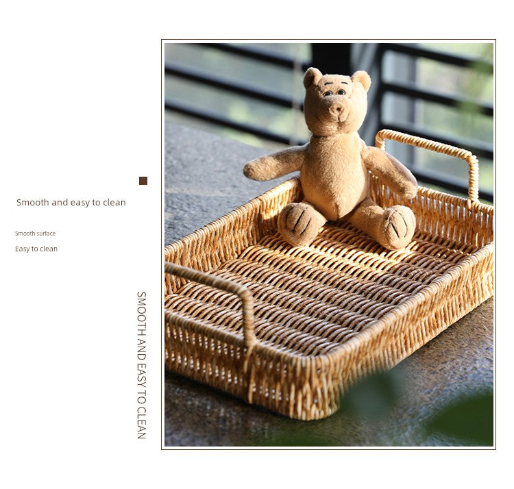 Japanese-Style Imitation Rattan Woven Restaurant Bread Simple Tea Tray