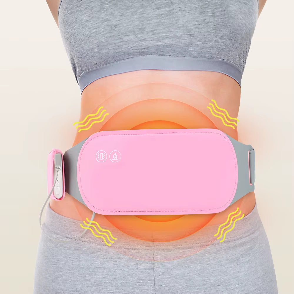 Eelctric Period Cramp Massager Vibrator Heating Pad for Menstrual Pain Relief Warm Uterus Belt Waist Back Massager Women Gift