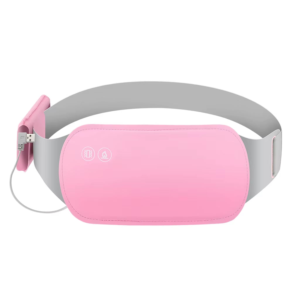 Eelctric Period Cramp Massager Vibrator Heating Pad for Menstrual Pain Relief Warm Uterus Belt Waist Back Massager Women Gift
