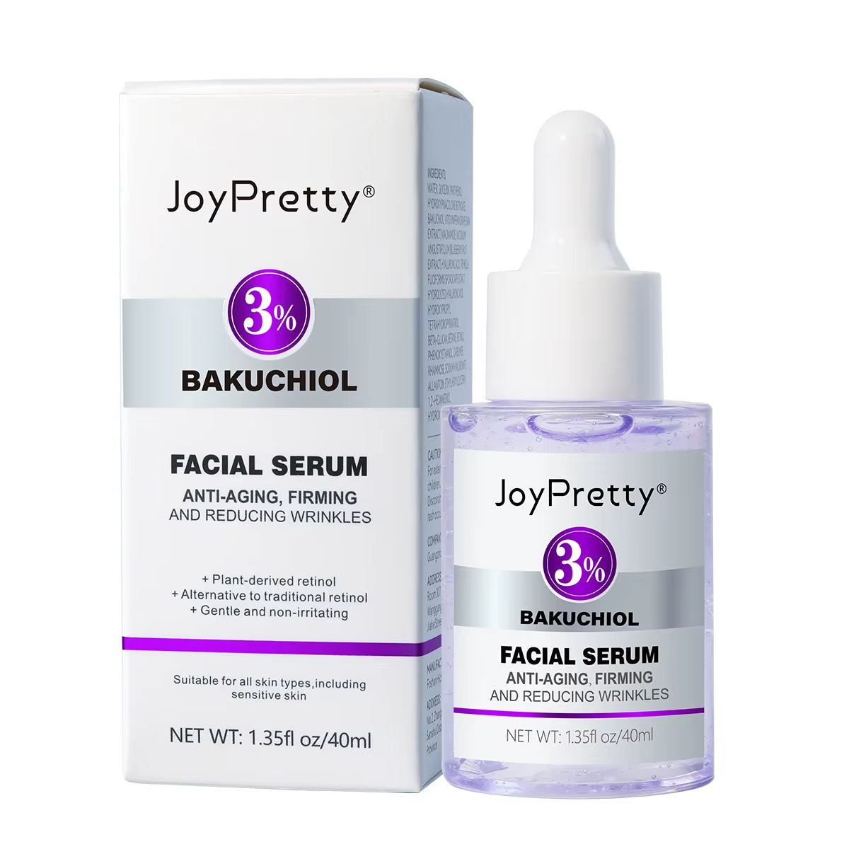 Retinol Anti-Wrinkle Face Serum Collagen Anti-Aging Hyaluronic Acid Whitening Bakuchiol Serum Facial Skin Care 40Ml