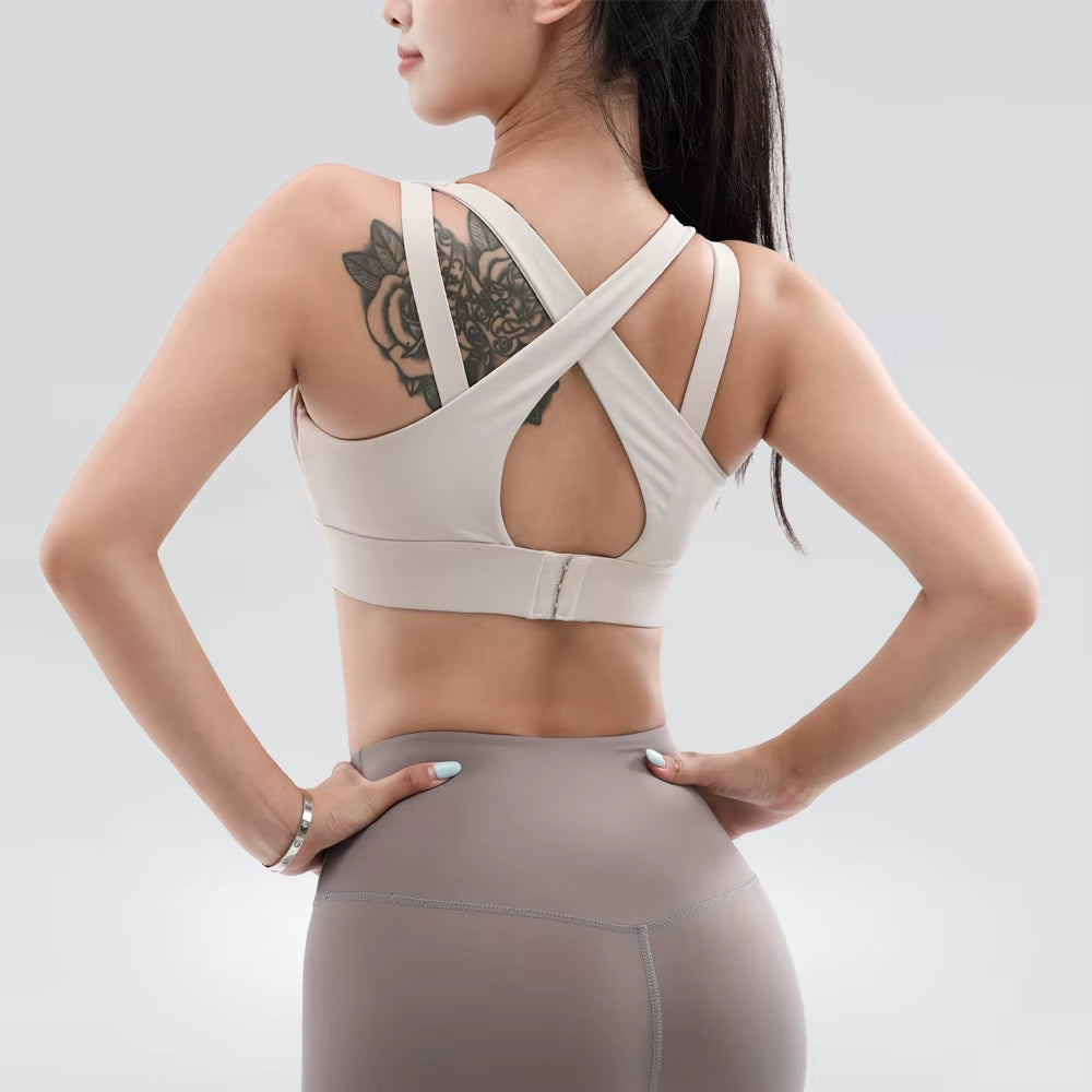 Women Cross Back Sports Bras Fitness Gym Bra Beauty Back Running Workout Tops Breathable