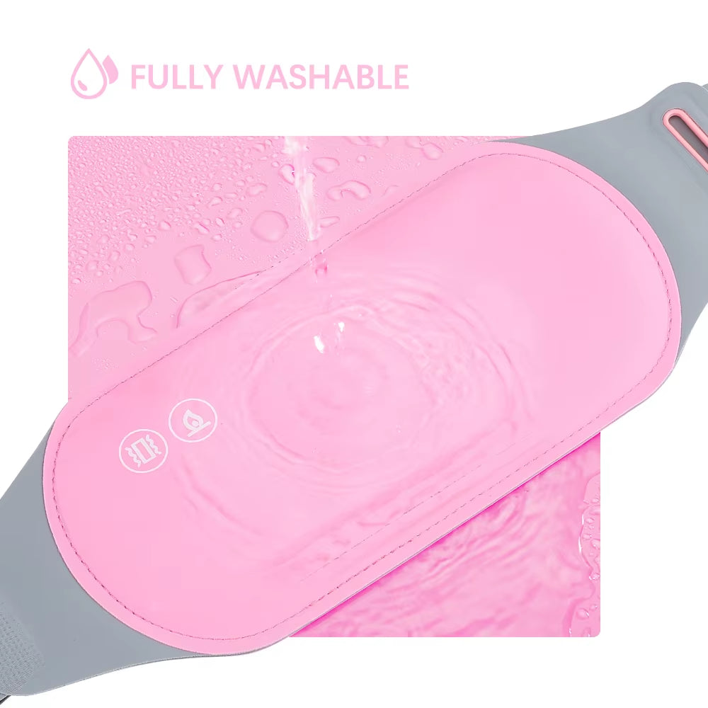 Washable Warm Uterus Belt Hot Compress Vibration Waist Abdominal Massager Menstrual Pain Relief Belly Warmer Heating Pad