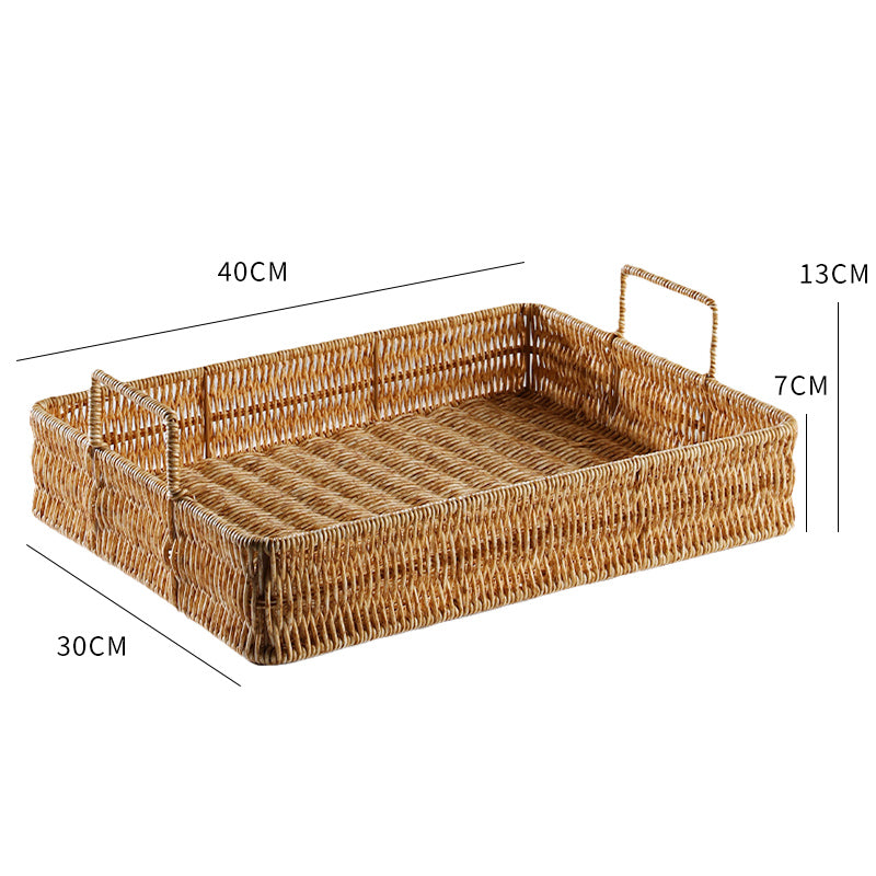 Japanese-Style Imitation Rattan Woven Restaurant Bread Simple Tea Tray