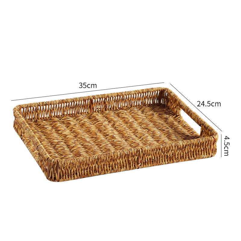 Japanese-Style Imitation Rattan Woven Restaurant Bread Simple Tea Tray