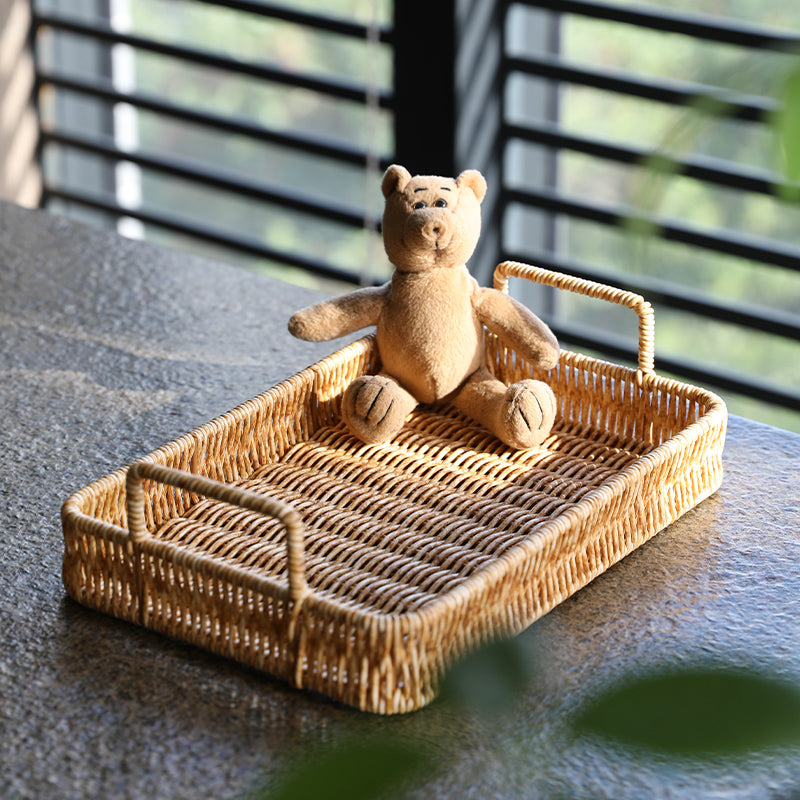 Japanese-Style Imitation Rattan Woven Restaurant Bread Simple Tea Tray