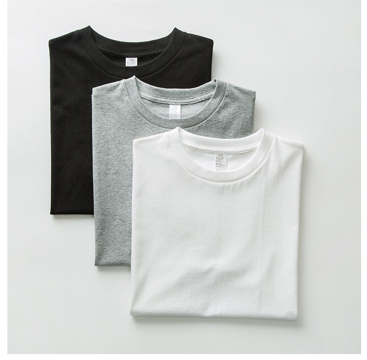 Heavy Weight 250G Thick White round Neck Short Sleeve T-shirt