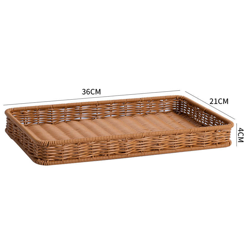 Japanese-Style Imitation Rattan Woven Restaurant Bread Simple Tea Tray