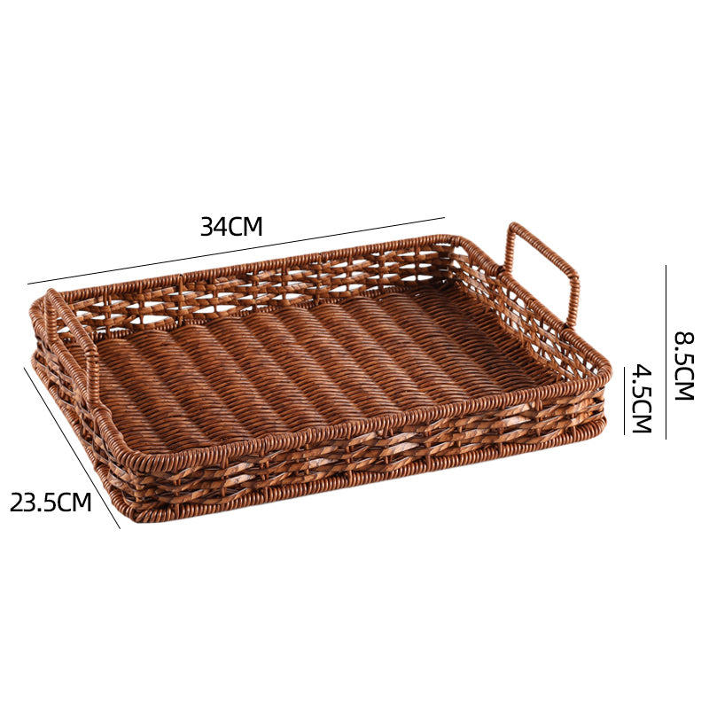 Japanese-Style Imitation Rattan Woven Restaurant Bread Simple Tea Tray