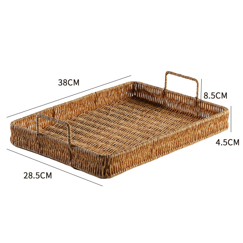 Japanese-Style Imitation Rattan Woven Restaurant Bread Simple Tea Tray