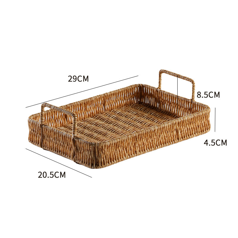 Japanese-Style Imitation Rattan Woven Restaurant Bread Simple Tea Tray