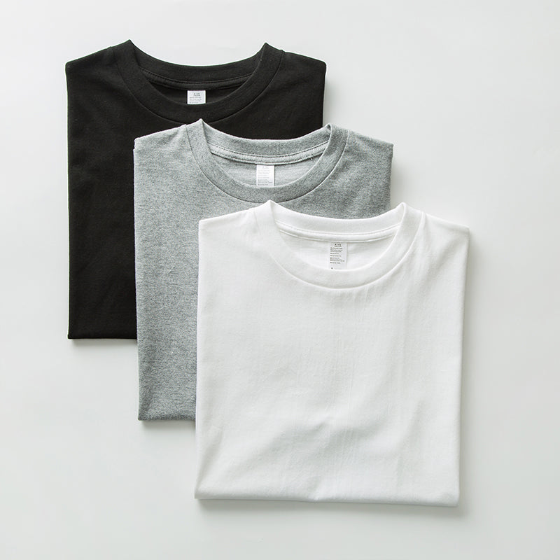 Heavy Weight 250G Thick White round Neck Short Sleeve T-shirt