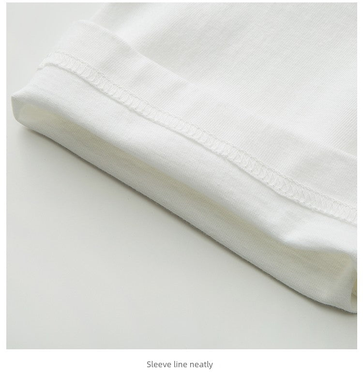 Heavy Weight 250G Thick White round Neck Short Sleeve T-shirt