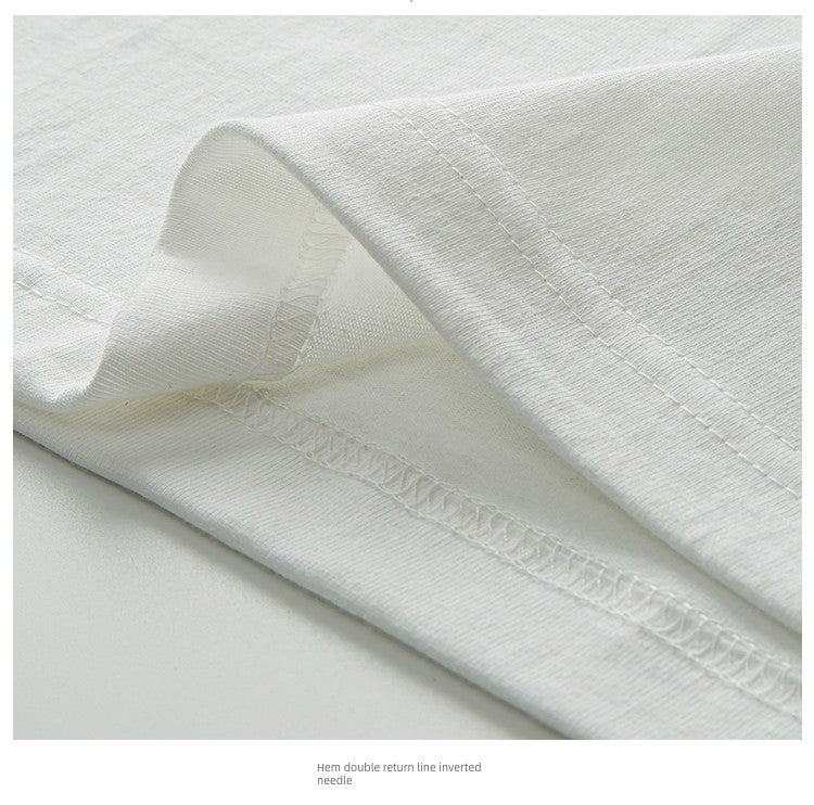 Heavy Weight 250G Thick White round Neck Short Sleeve T-shirt