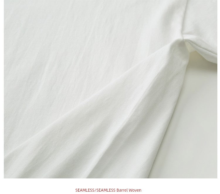Heavy Weight 250G Thick White round Neck Short Sleeve T-shirt