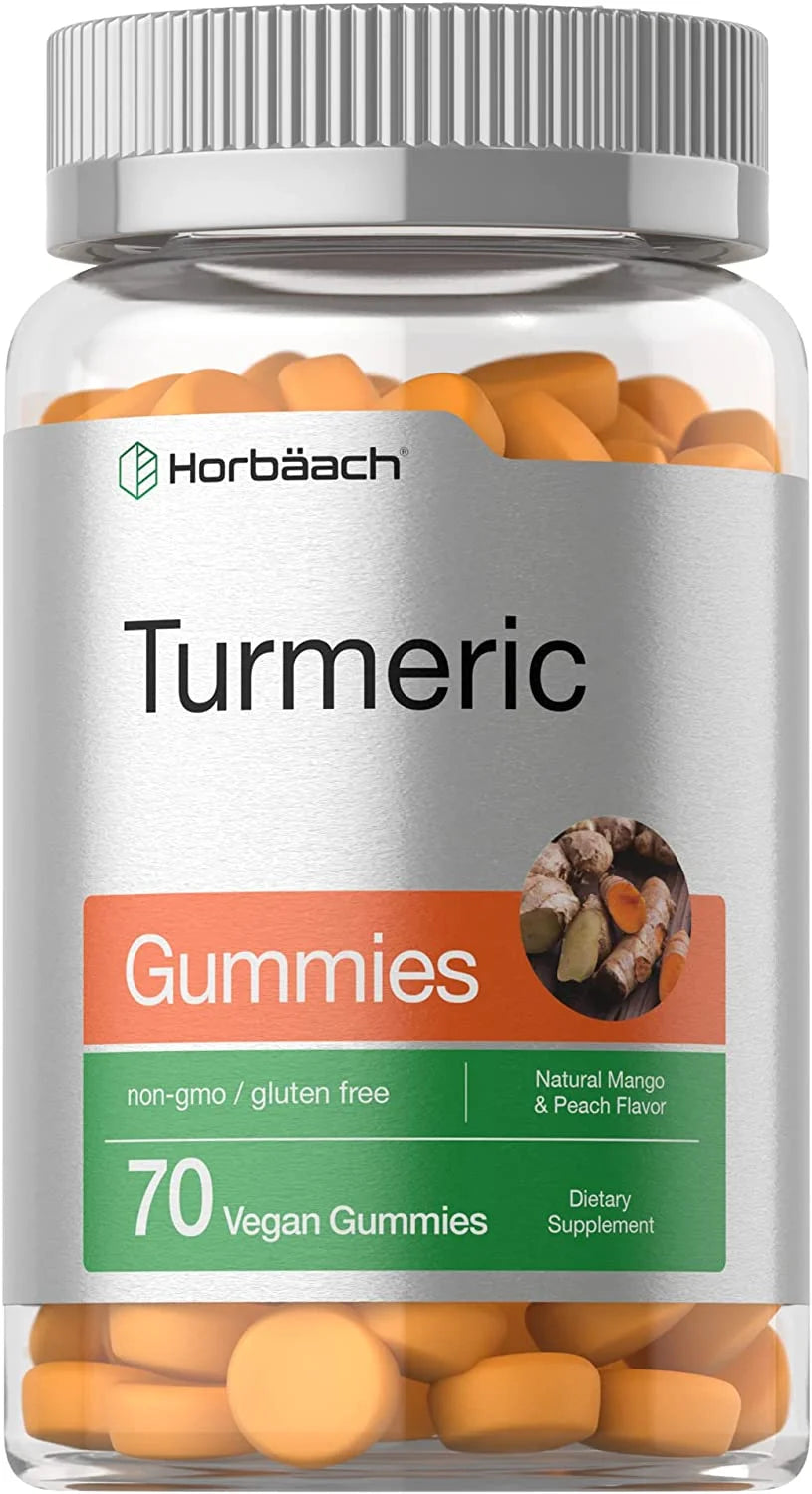 Turmeric Curcumin with Ginger Gummies | Mango & Peach Flavor for Men and Women | by